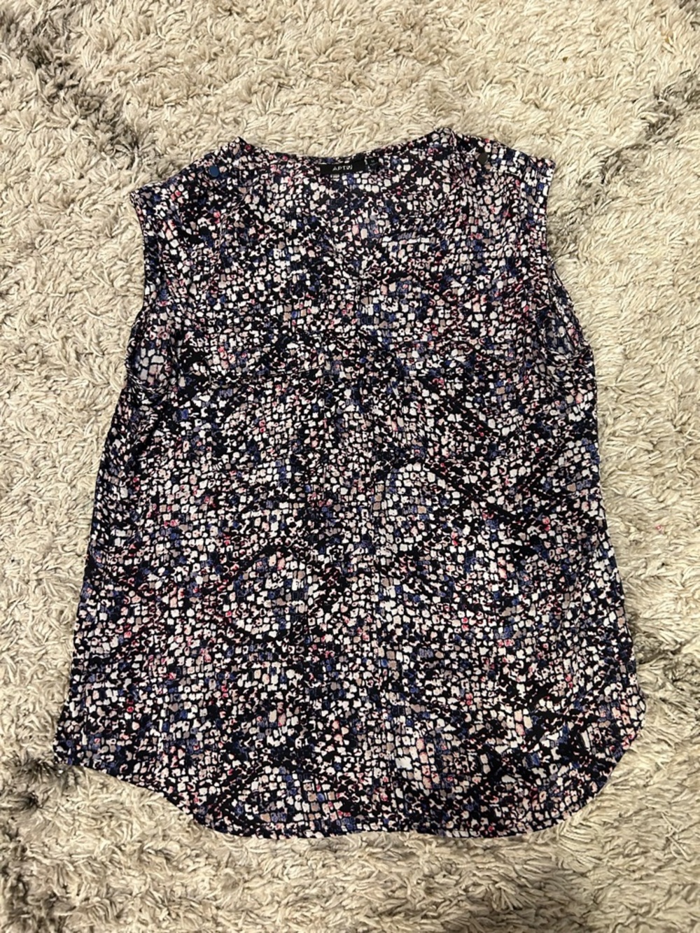 Apt. 9 Navy Floral Print Sleeveless Camisole